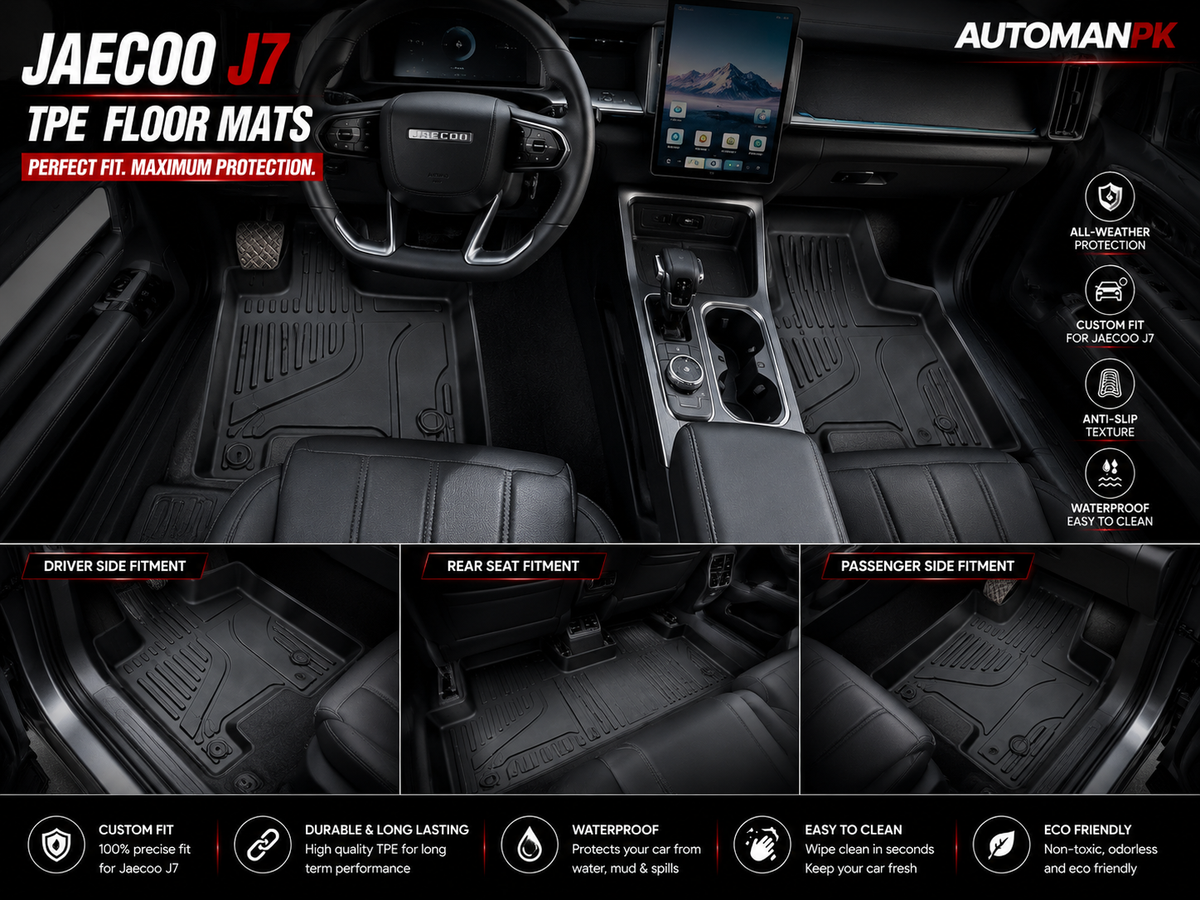 Jaecoo J7 2024-2026 TXR TPE Floor Mats – Custom Fit – Waterproof – Anti-Slip – Full Set