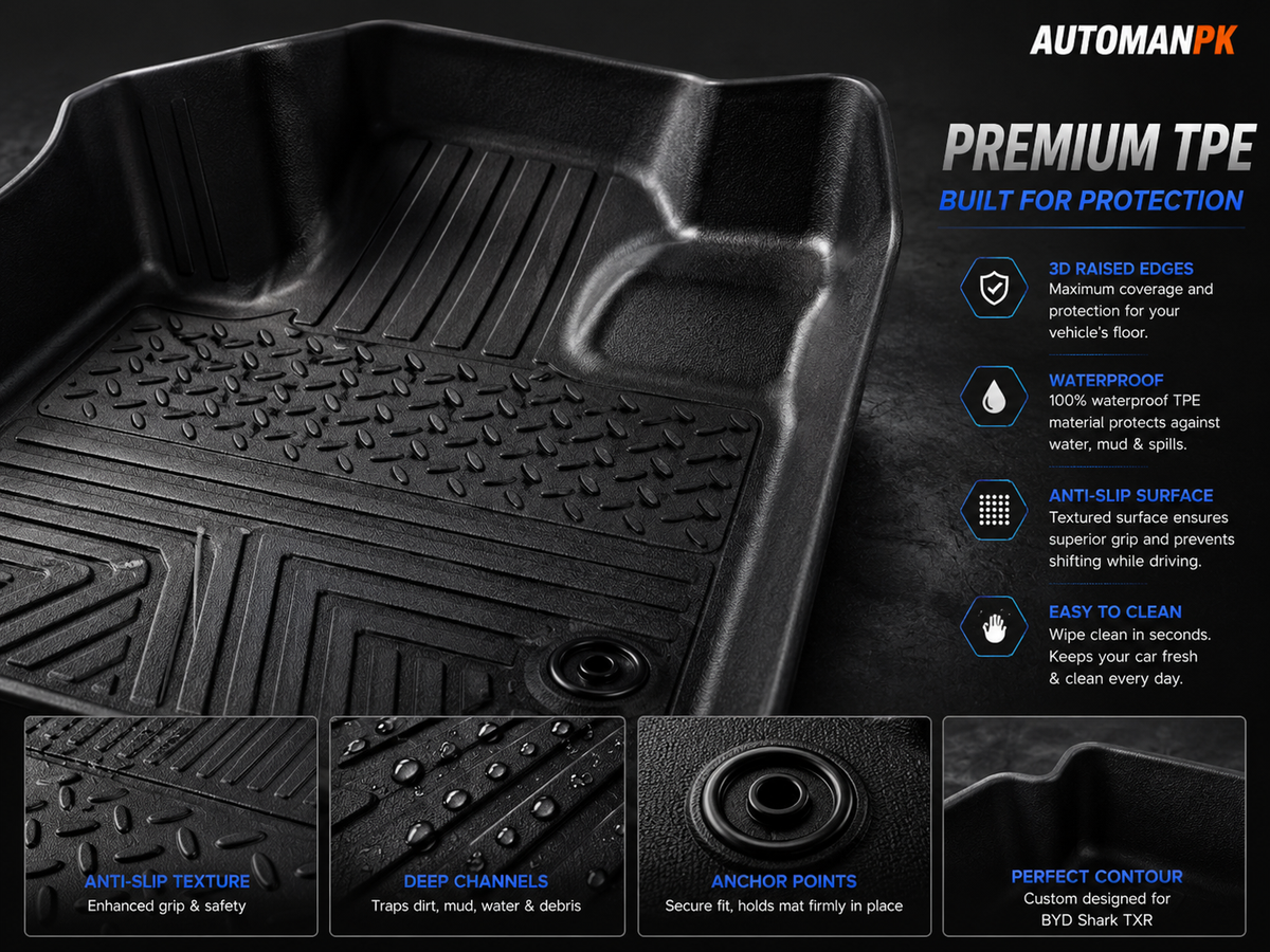 BYD Shark 6 TXR TPE Floor Mats – Waterproof | Anti-Slip | Custom Fit