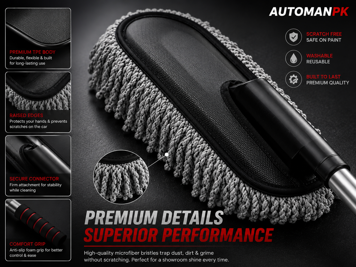 Car Duster Exterior – Quick Dust Removal | Scratch-Free | All Car Surfaces