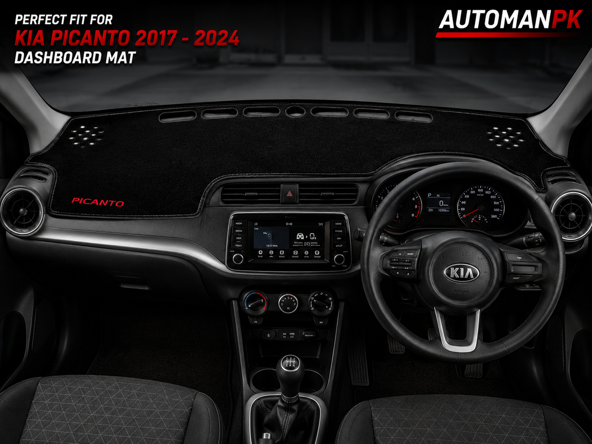Kia Picanto Velvet Dashboard Mat – Anti-Glare | Non-Slip | Custom Fit