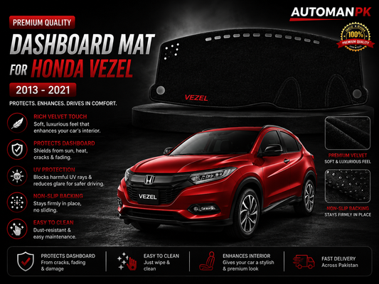 Honda Vezel 2013-2021 Velvet Dashboard Mat – Anti-Glare | Non-Slip | Custom Fit