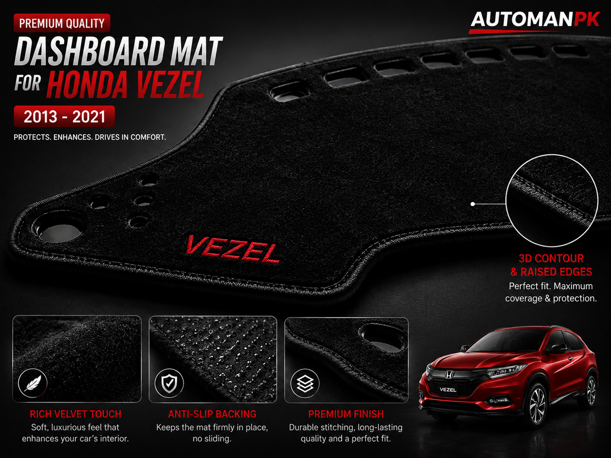 Honda Vezel 2013-2021 Velvet Dashboard Mat – Anti-Glare | Non-Slip | Custom Fit