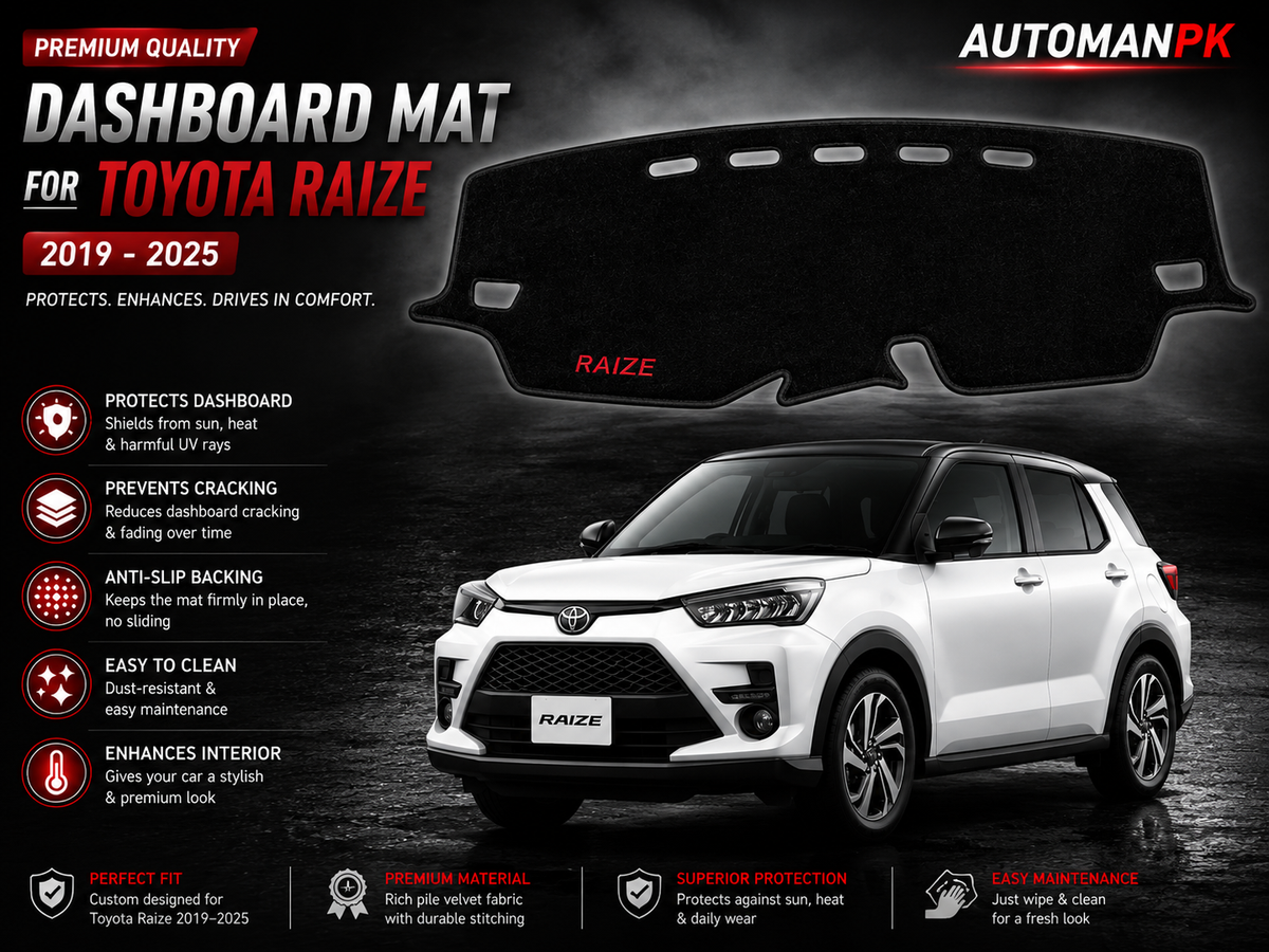 Toyota Raize Velvet Dashboard Mat – Anti-Glare & Non-Slip | Custom Fit