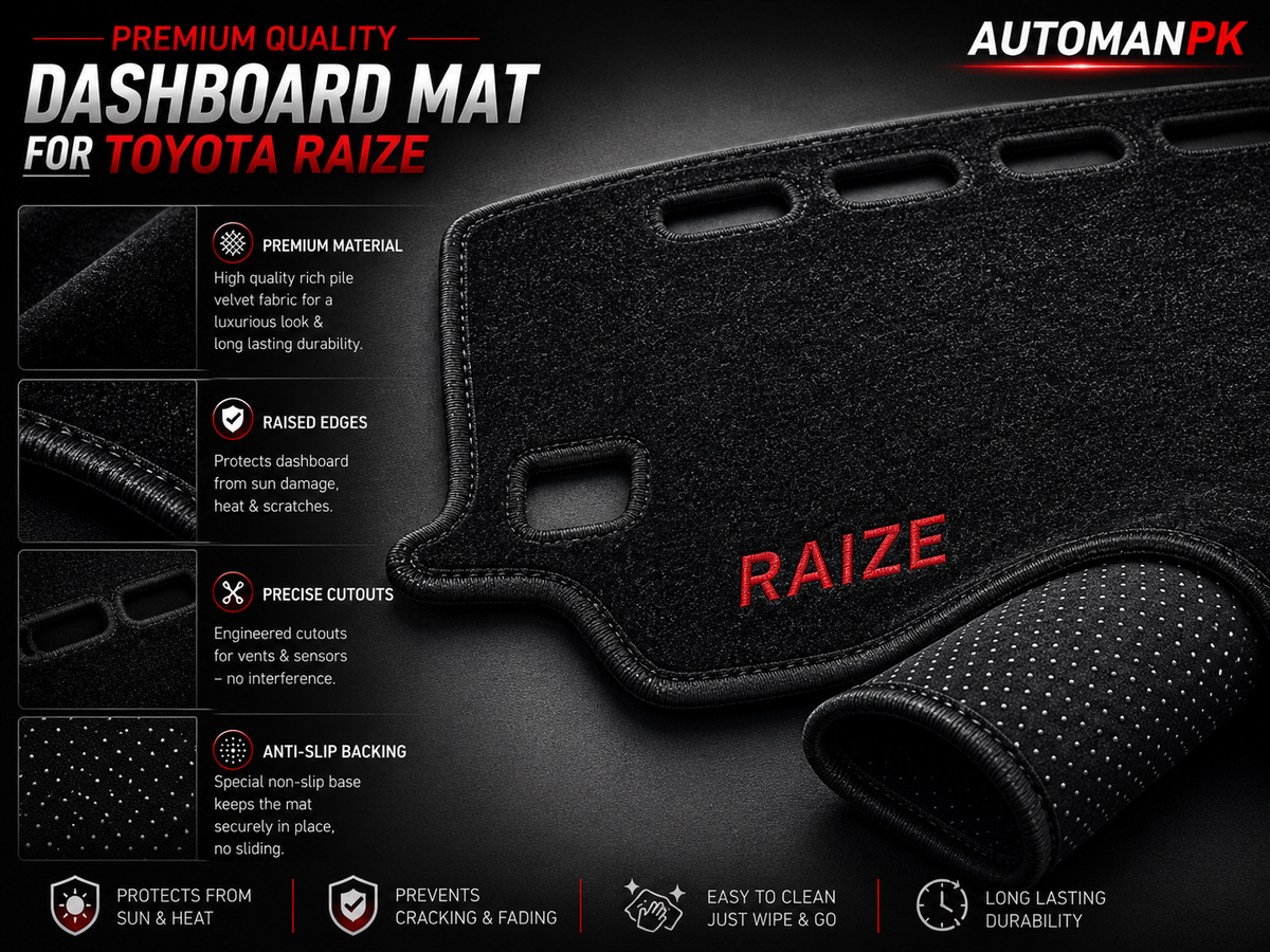 Toyota Raize Velvet Dashboard Mat – Anti-Glare & Non-Slip | Custom Fit