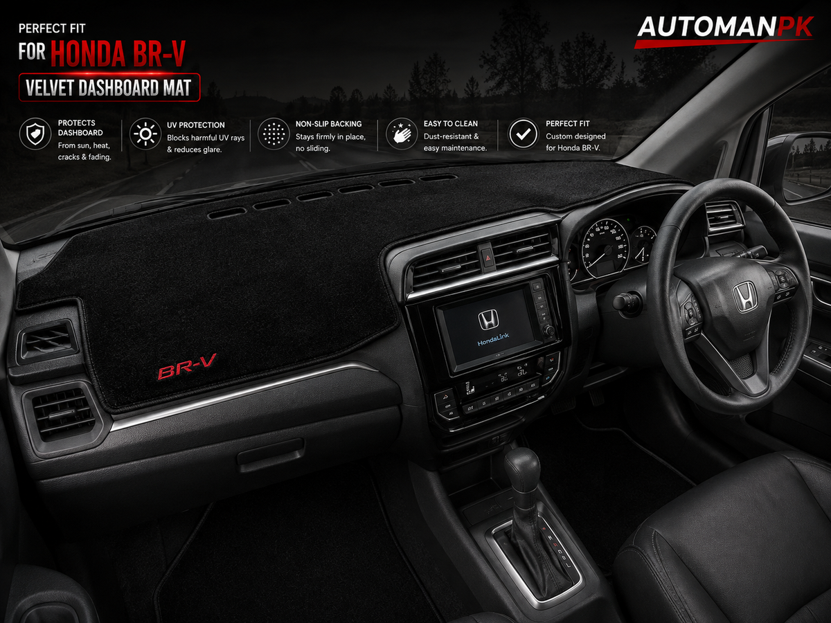 Honda BR-V 2017-2026 Velvet Dashboard Mat – Anti-Glare | Non-Slip | Custom Fit