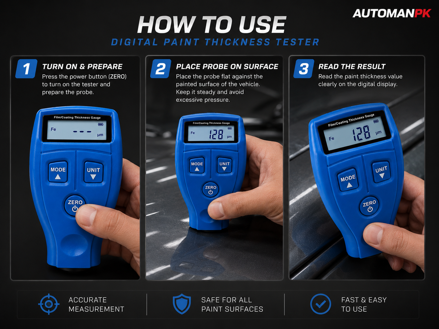 GM200A Car Paint Thickness Tester – Digital Coating Gauge | Accurate | Used Car Inspection