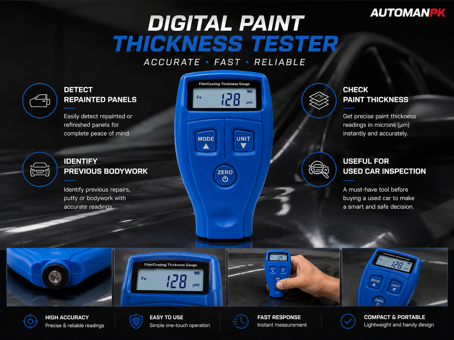 GM200A Car Paint Thickness Tester – Digital Coating Gauge | Accurate | Used Car Inspection