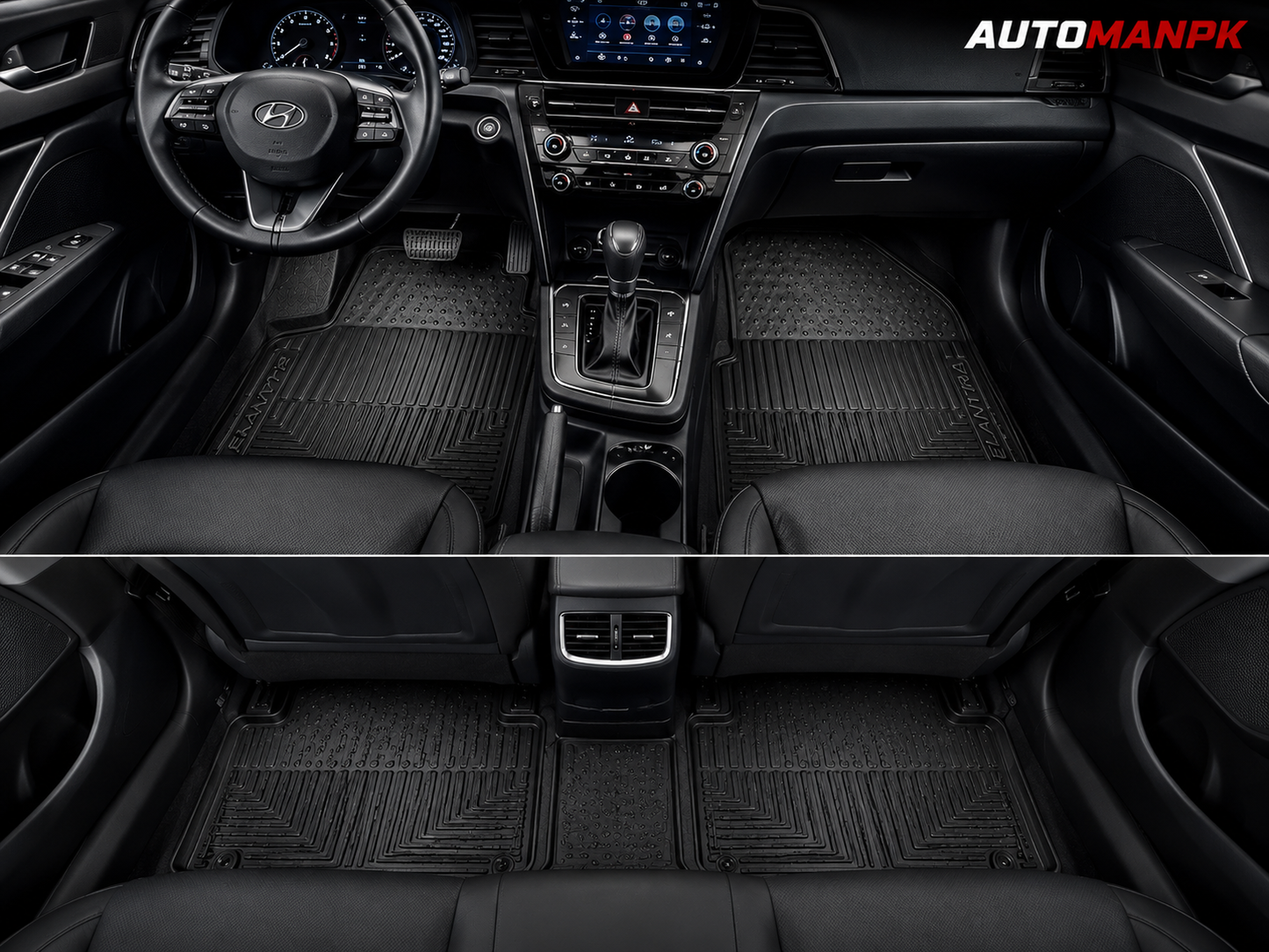 Hyundai Elantra Latex Floor Mats 3Pcs – 2 Front + 1 Rear | Waterproof | Anti-Slip | Custom Fit