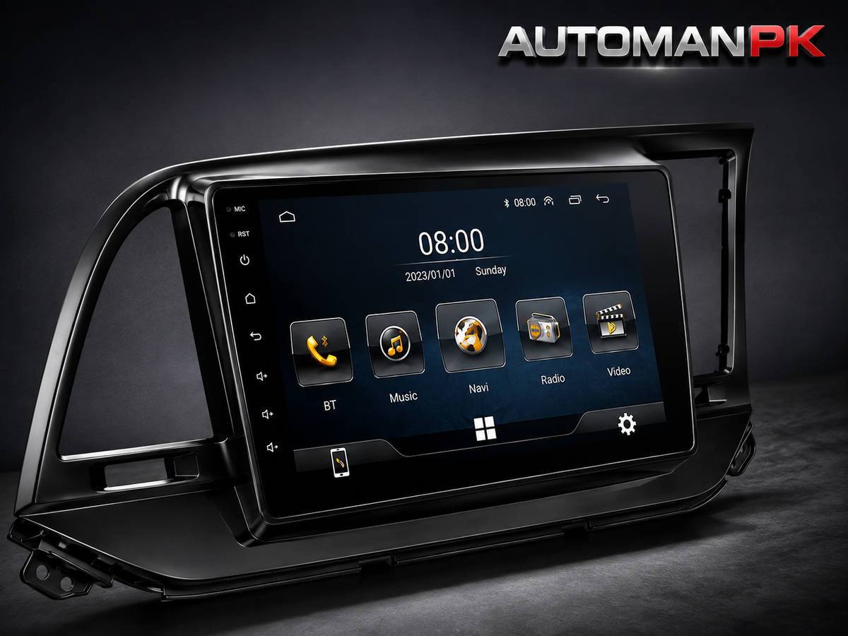 Hyundai Elantra 2021-2024 9-Inch Android Car Panel (Black) – GPS, Bluetooth, WiFi & FM Radio