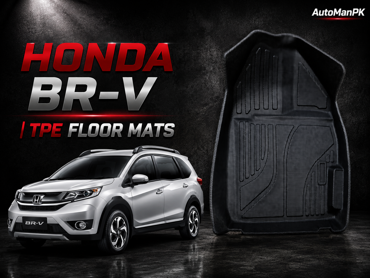 Honda BR-V TPE Floor Mats – Waterproof | Odour-Free | Anti-Slip | Custom Fit