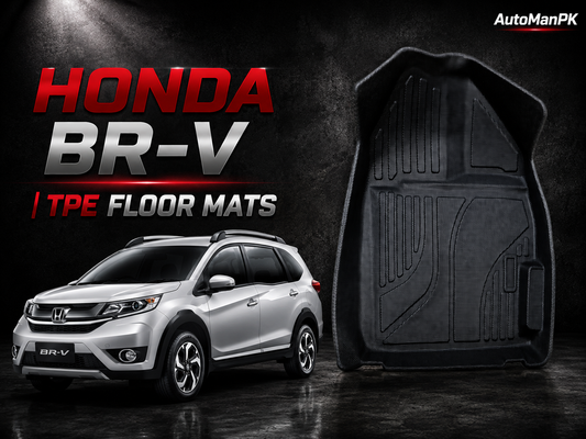 Honda BR-V TPE Floor Mats – Waterproof | Odour-Free | Anti-Slip | Custom Fit