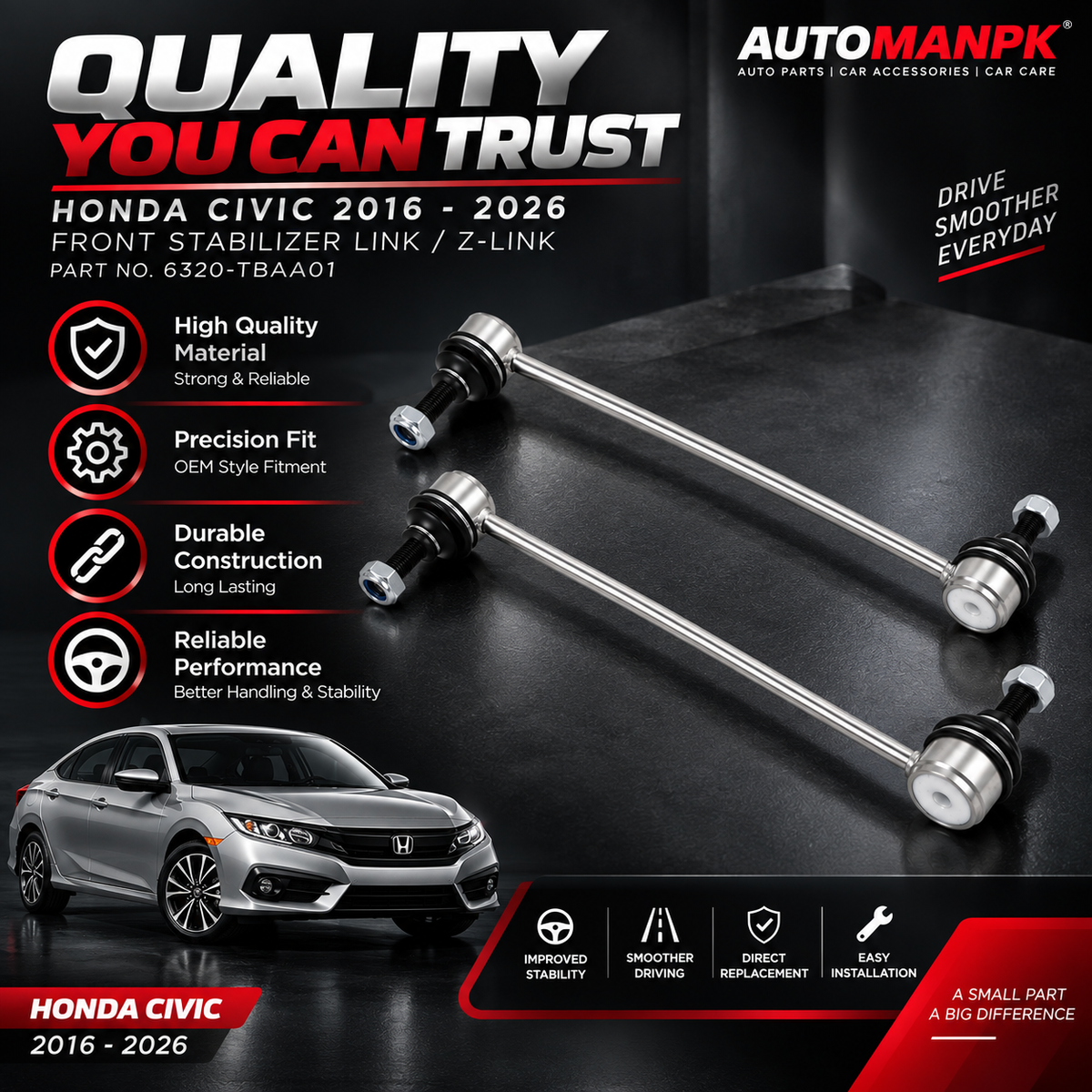 Honda Civic X 2016–2022 Z-Link | 61320-TBA-A01 | OEM Part | Made in China