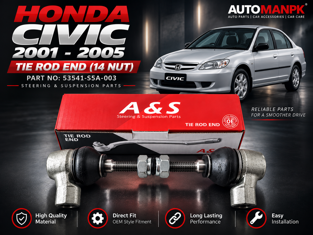 Honda Civic 2001–2005 Tie Rod End | 14 Nut | 53541-S5A-003 | A&S