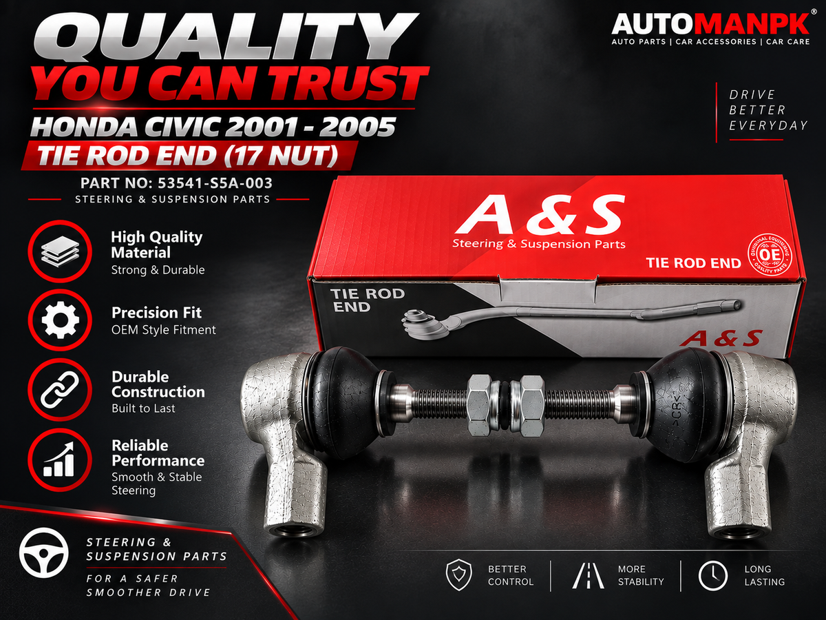 Honda Civic 2001–2005 Tie Rod End | 17 Nut | 53541-S7A-003 | A&S