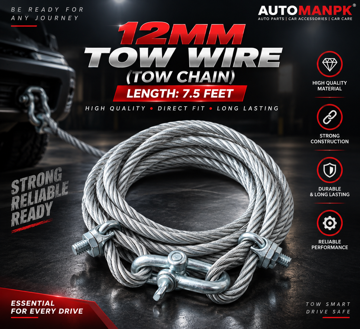 12mm Tow Rope Tow Chain 7.5 Feet | Heavy Duty Car Recovery Rope