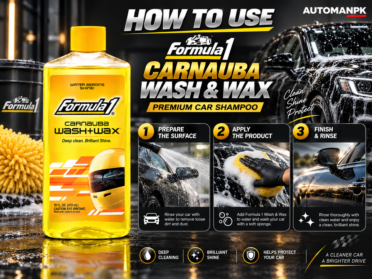 Formula 1 Carnauba Wash and Wax 473ml car cleaning product