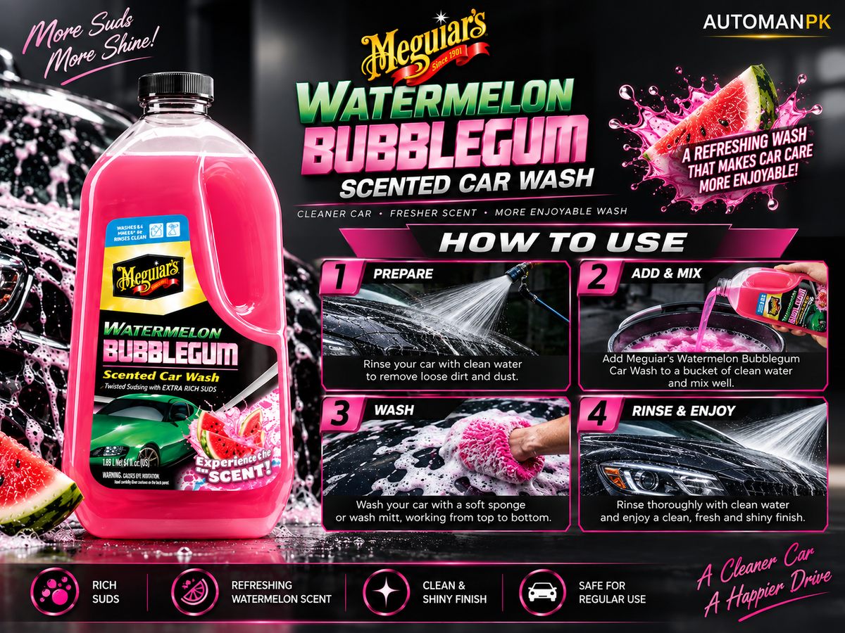 Meguiar's Watermelon Bubblegum Premium Car Shampoo G250464 1.89L | pH Neutral Car Wash