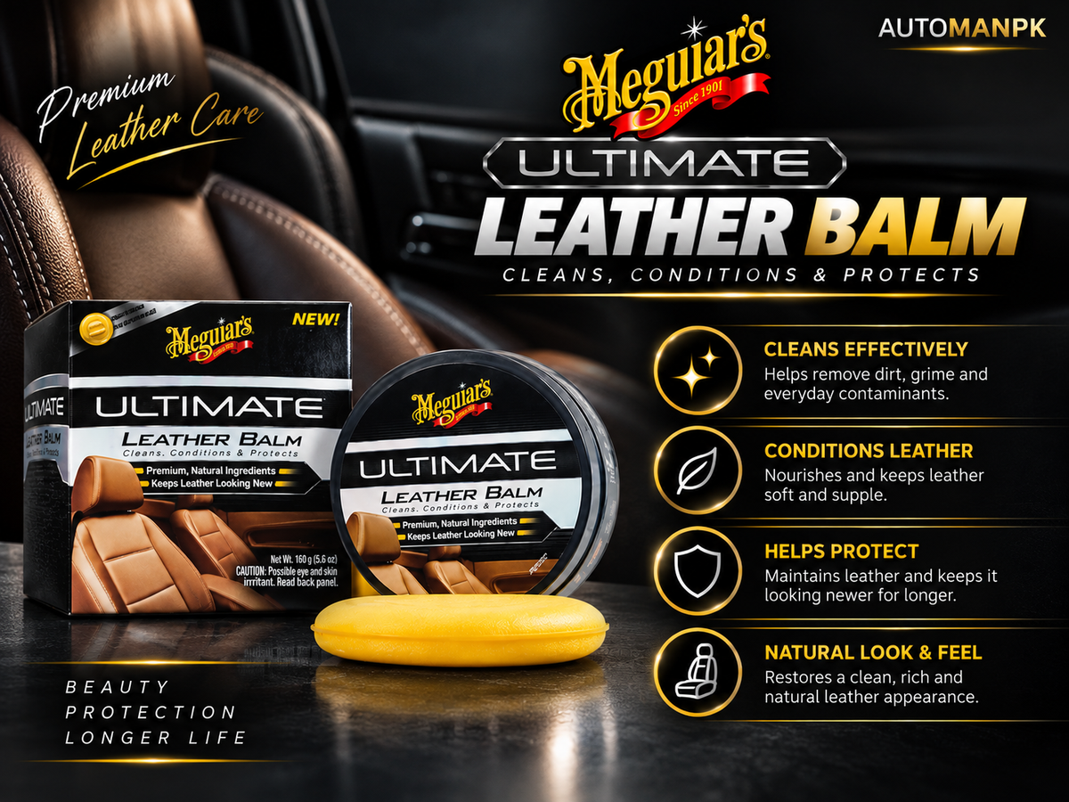 Meguiar’s Ultimate Leather Balm G18905 5.6oz | Leather Cleaner, Conditioner & Protector