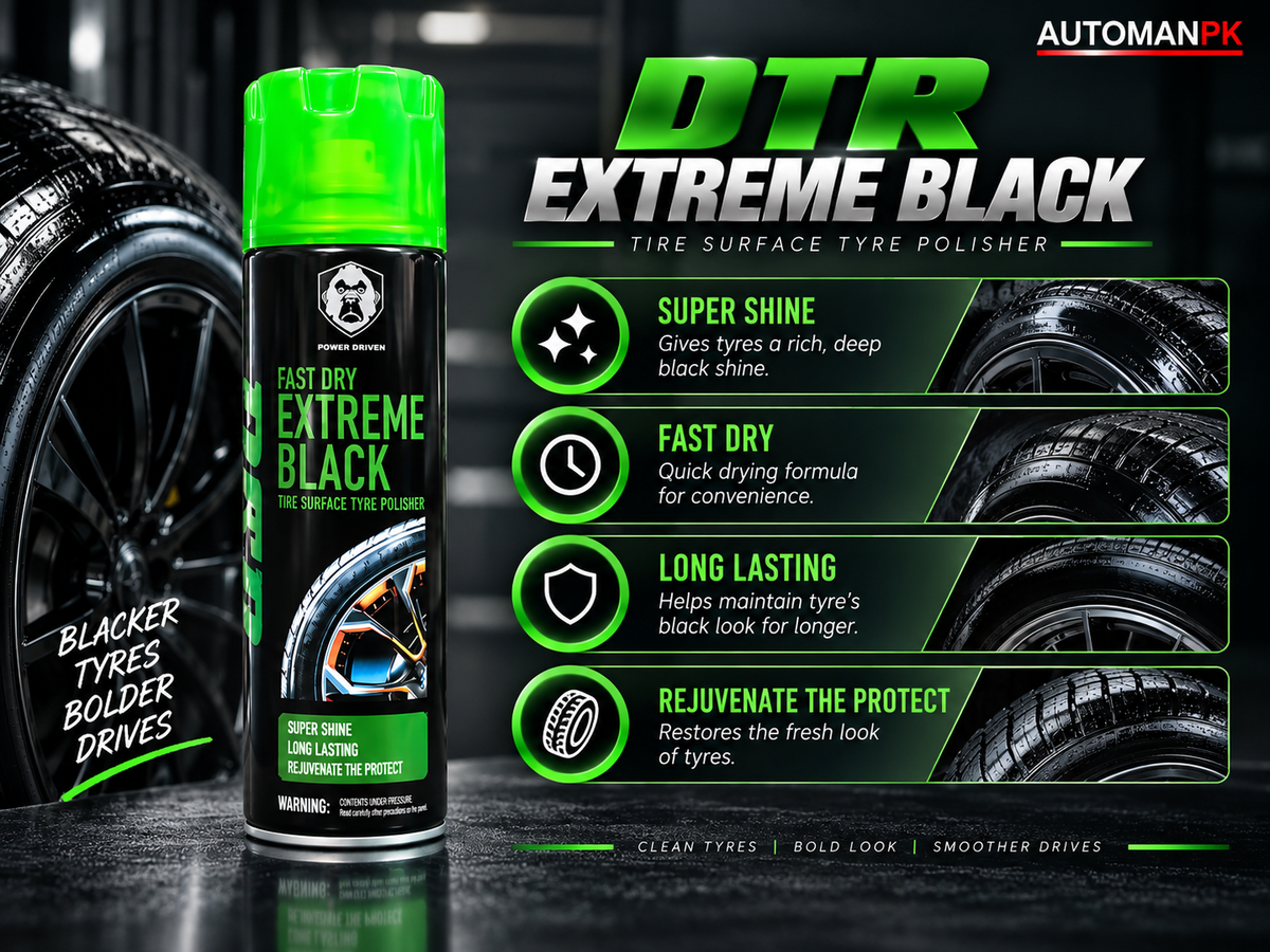 DTR Extreme Black Car Tire Polish 650ml – Fast-Dry Tire Shine & Black Gloss