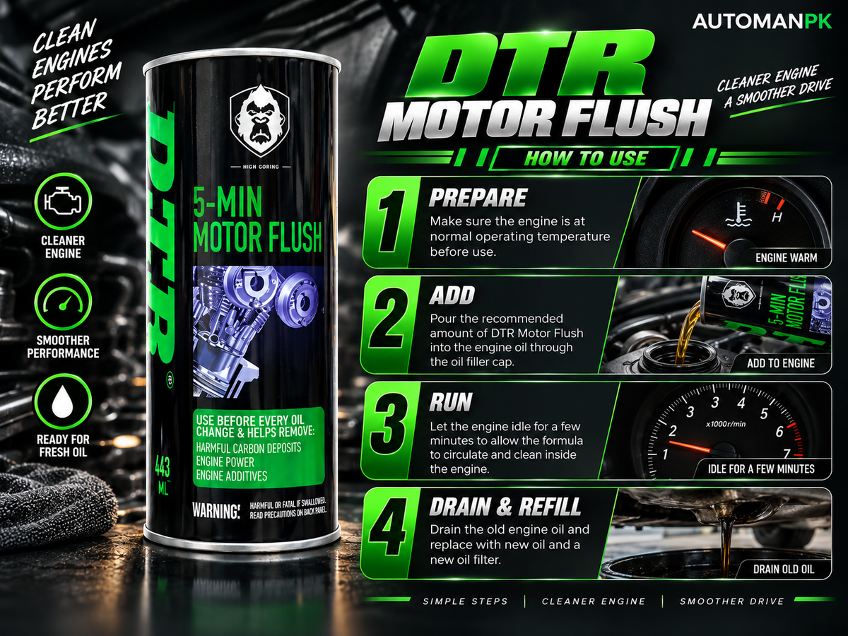 DTR Motor Flush 300ml – Engine Oil Flush & Sludge Cleaner