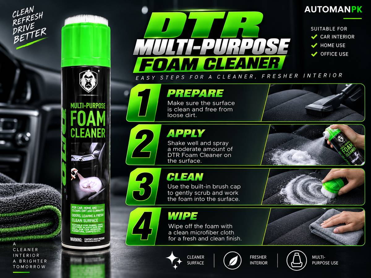 DTR Multipurpose Foam 650ml – Car Interior & Exterior Cleaner