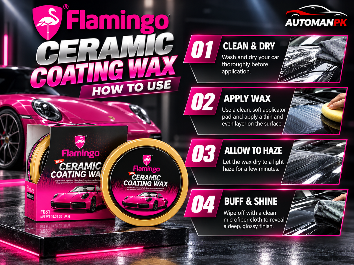 Flamingo Ceramic Coating Wax 300g – High Gloss Car Wax & Paint Protection