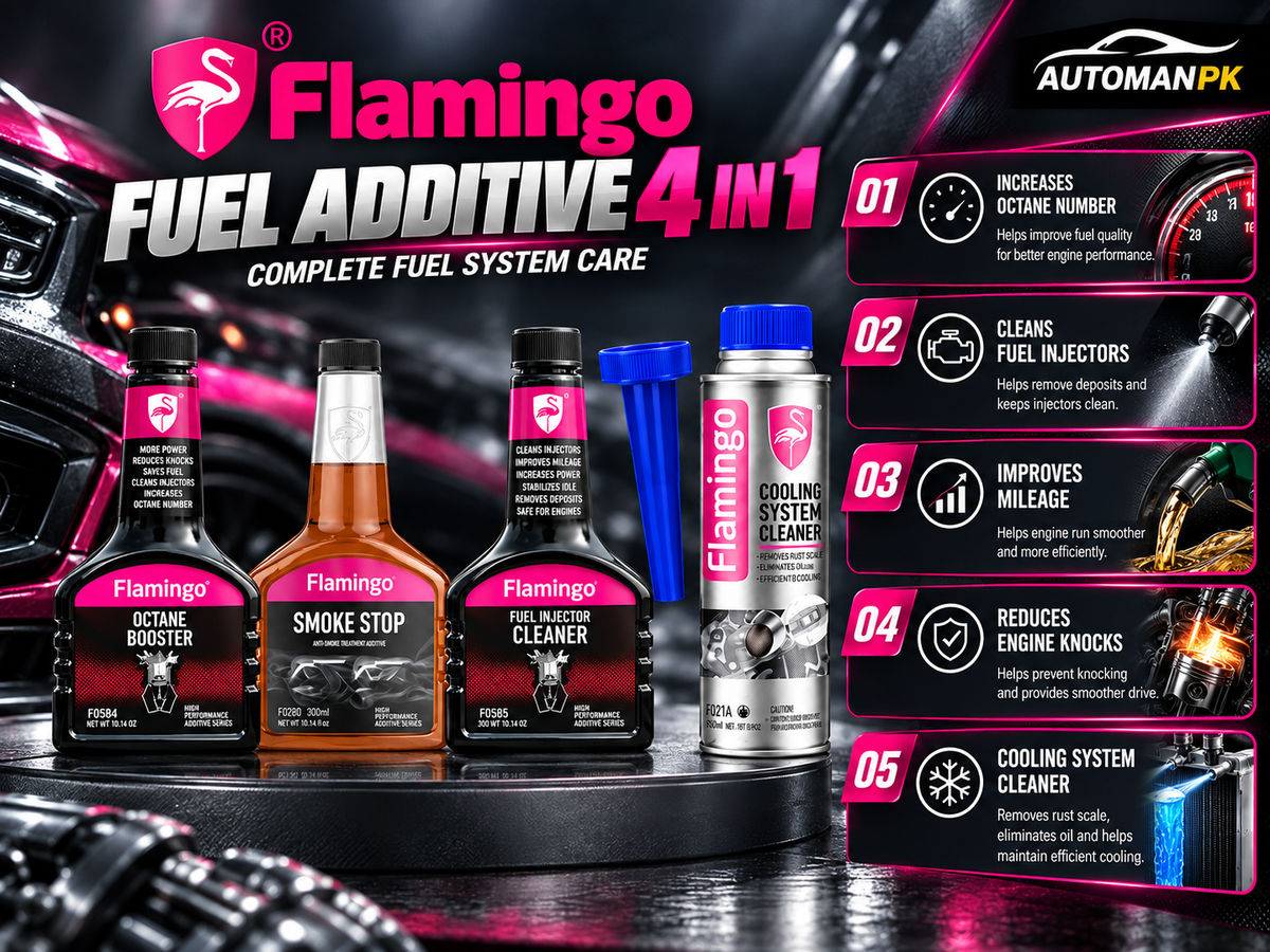 Flamingo Pack of 4 Smoke Stop Octane Booster Catalytic Cleaner and Fuel Injector Cleaner