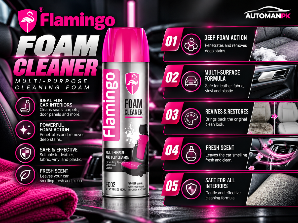 Flamingo Multi-Purpose Foam Cleaner 650ml automotive surface cleaning