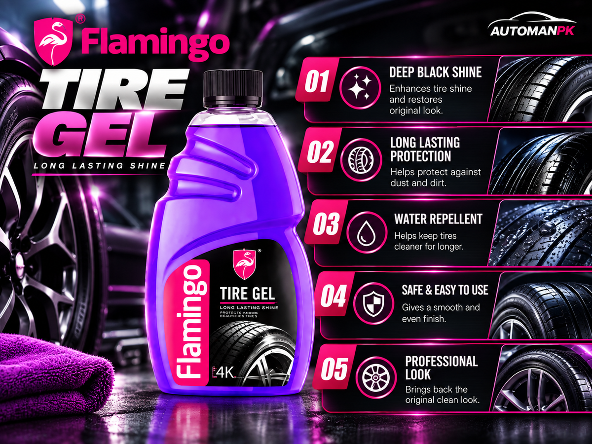 Flamingo Tire Gel 500ml tire care and glossy sidewall finish
