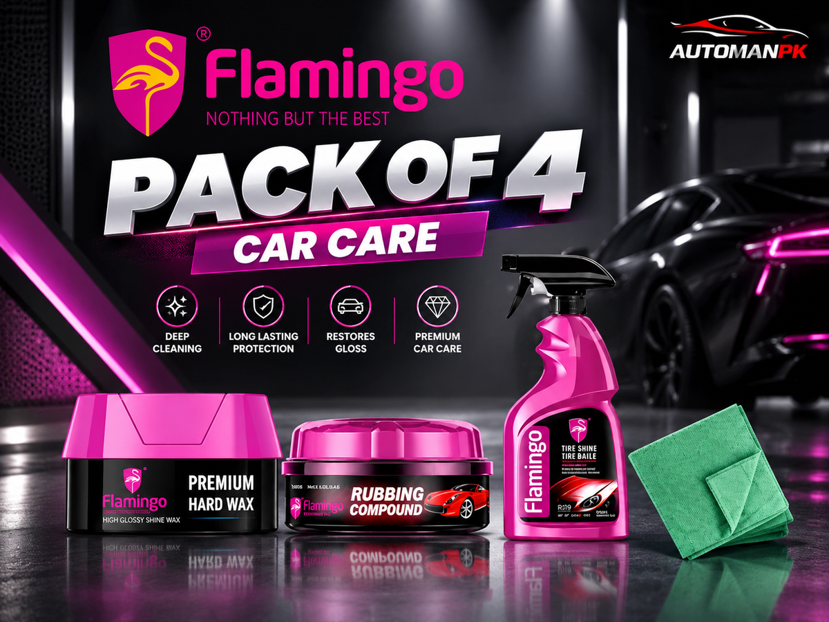 Flamingo Premium Car Care Kit Pack of 4 hard wax compound polish quick detailer