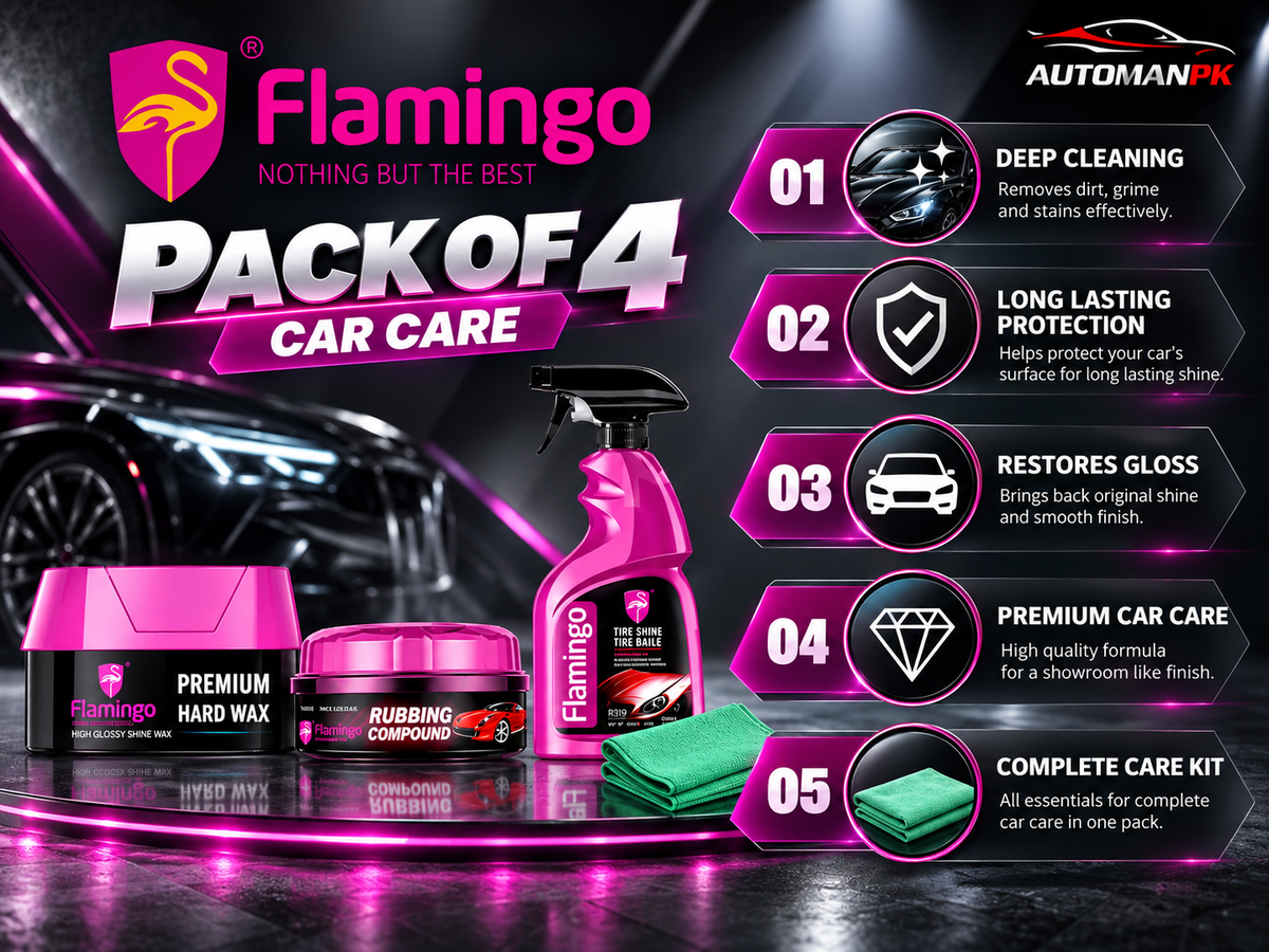 Flamingo Premium Car Care Kit Pack of 4 exterior car detailing products