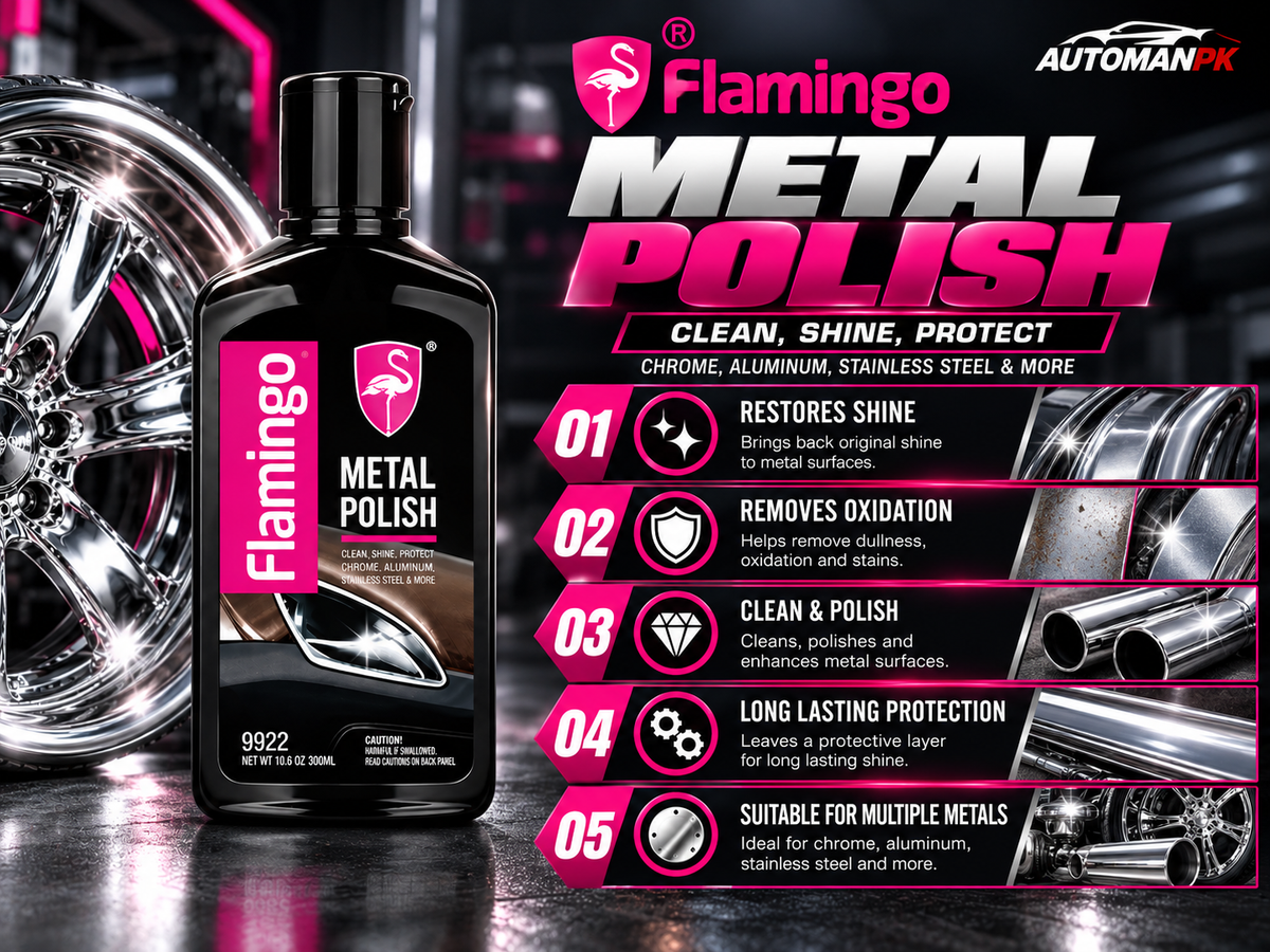 Flamingo Metal Polish 300ml F022 automotive chrome and stainless steel care