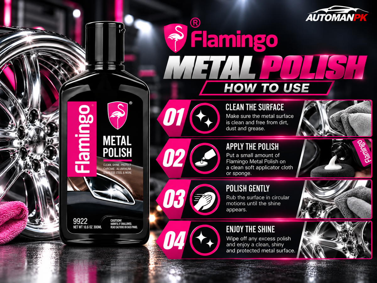 Flamingo Metal Polish 300ml F022 metal polishing application guide