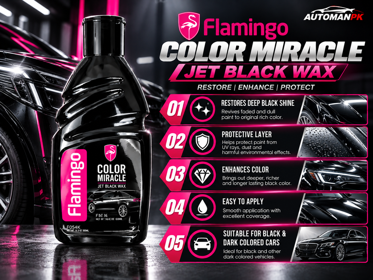 Flamingo Color Miracle Black Wax 410ml black paint gloss and color enhancement