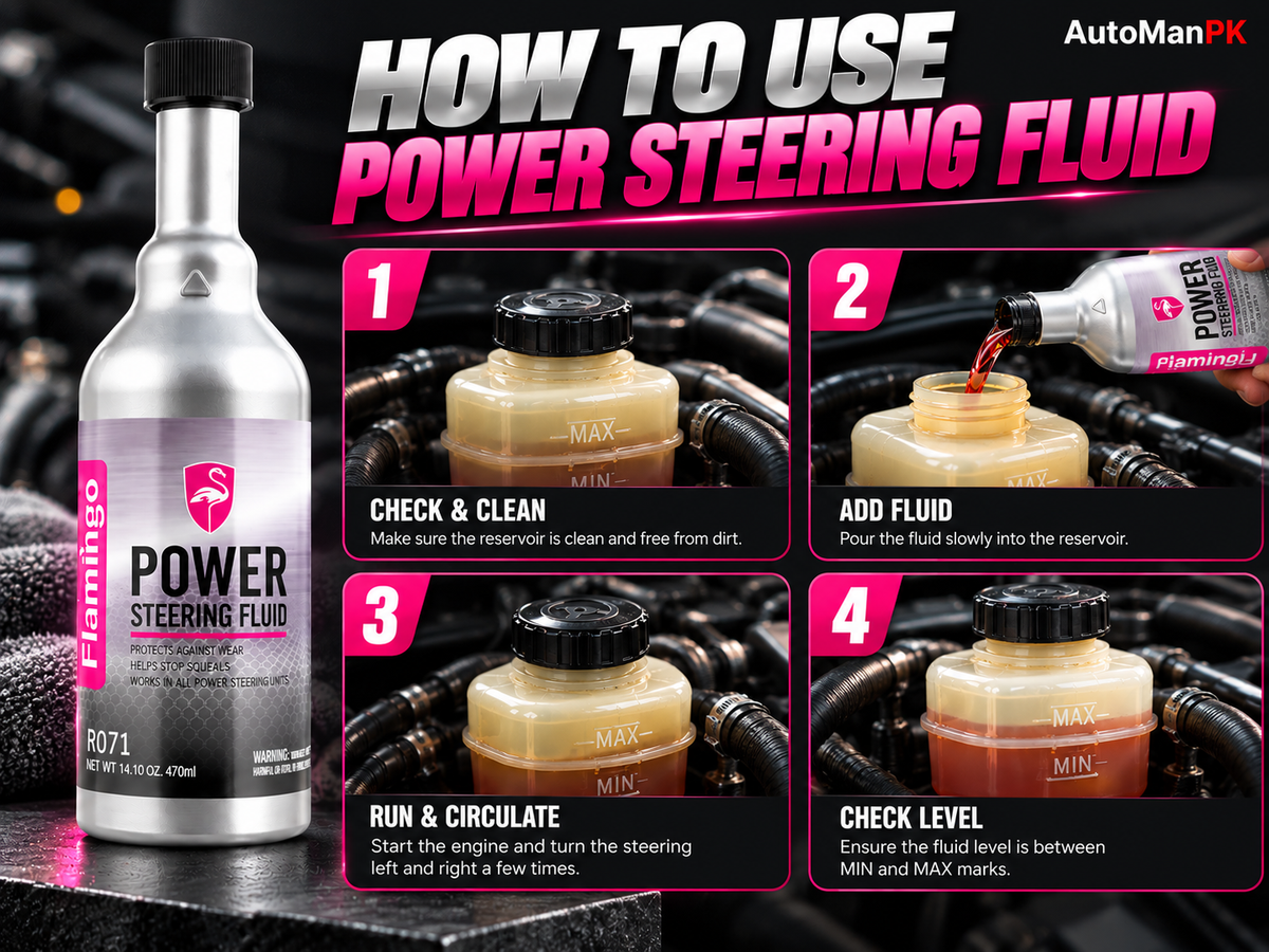 Flamingo Power Steering Fluid 473ML power steering fluid application