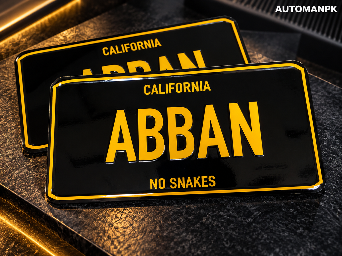Custom Steel Name Plate – 12x6 Inch | California Style Embossed | Gloss Black Wrap | AutoManPK