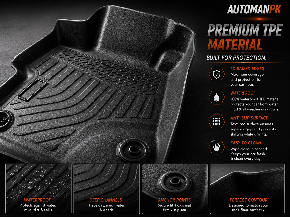 Honda Civic Rebirth 2012-2016 TPE Floor Mats – Custom Fit – Waterproof – Anti-Slip – Full Set