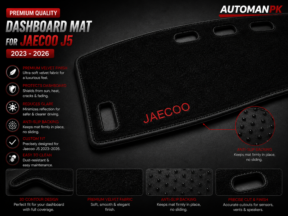 Jaecoo J5 Velvet Dashboard Mat – Anti-Glare | Non-Slip | Custom Fit