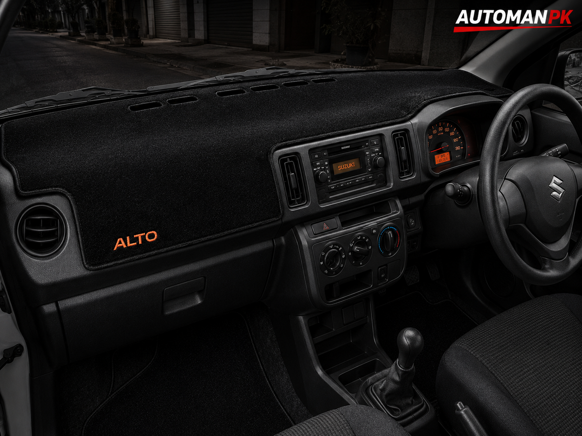 Suzuki Alto 660cc 2017-2026 Dashboard Mat – Velvet & Carpet | Anti-Glare | Non-Slip | Custom Fit