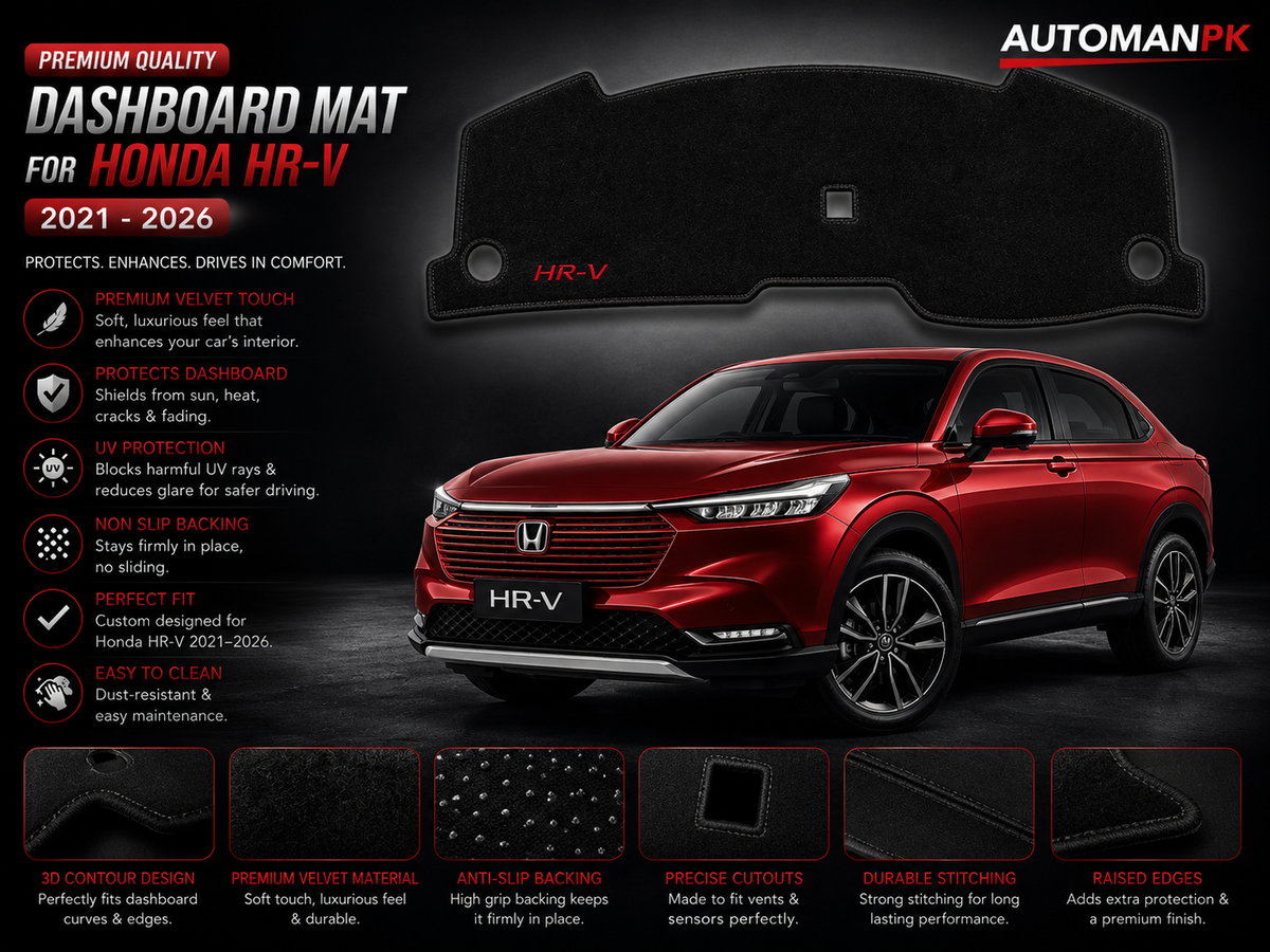 Honda HR-V 2022-2026 Velvet Dashboard Mat – Anti-Glare | Non-Slip | Custom Fit