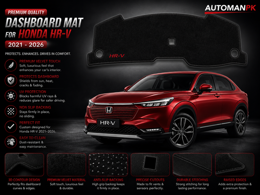 Honda HR-V 2022-2026 Velvet Dashboard Mat – Anti-Glare | Non-Slip | Custom Fit