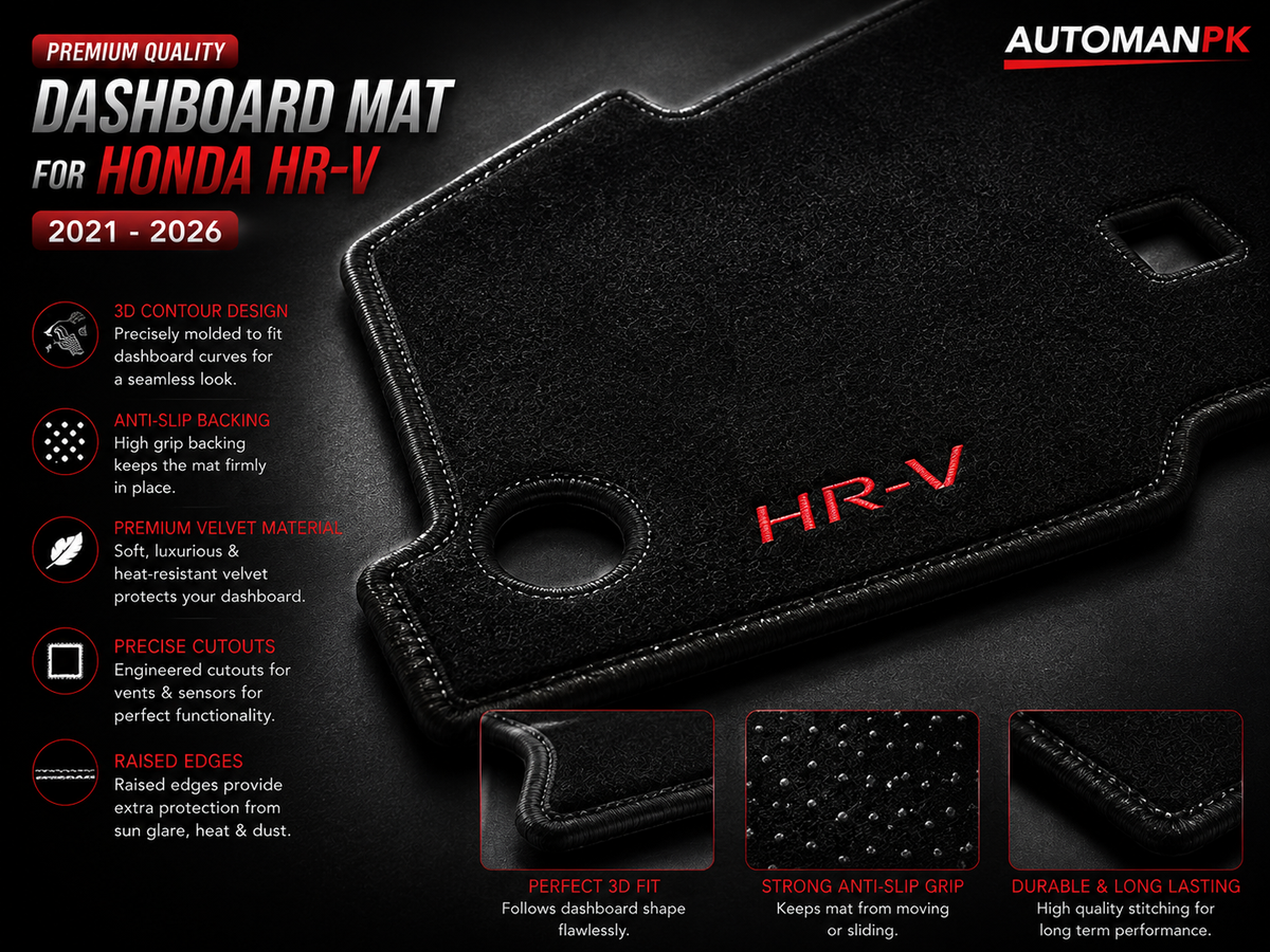Honda HR-V 2022-2026 Velvet Dashboard Mat – Anti-Glare | Non-Slip | Custom Fit
