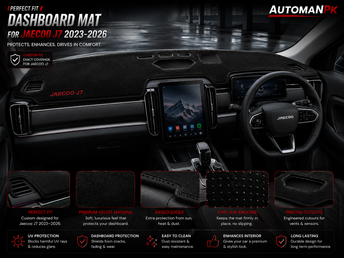 Jaecoo J7 Velvet Dashboard Mat – Anti-Glare | Non-Slip | Custom Fit