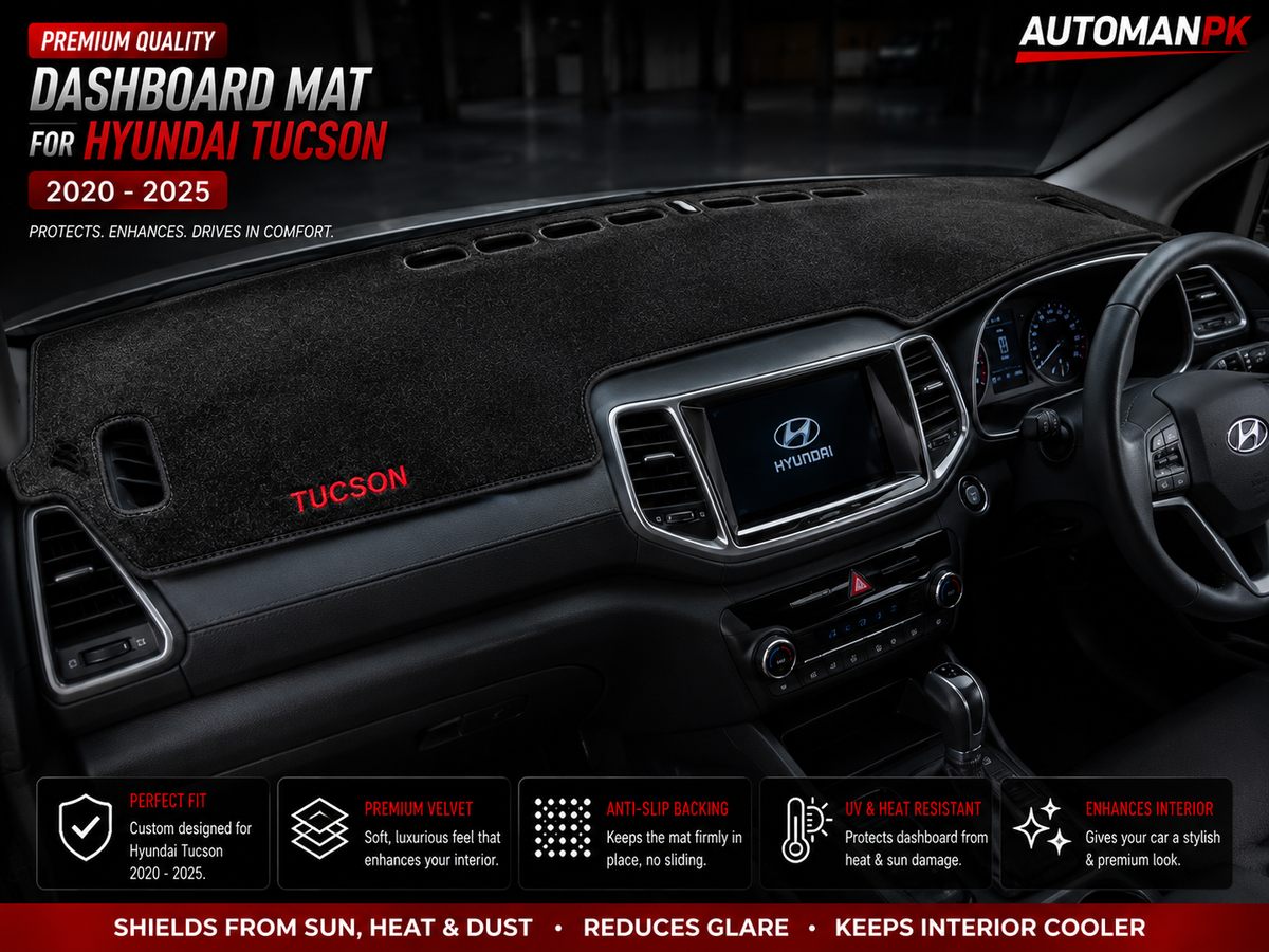 Hyundai Tucson 2022-2024 Velvet Dashboard Mat – Anti-Glare | Non-Slip | Custom Fit