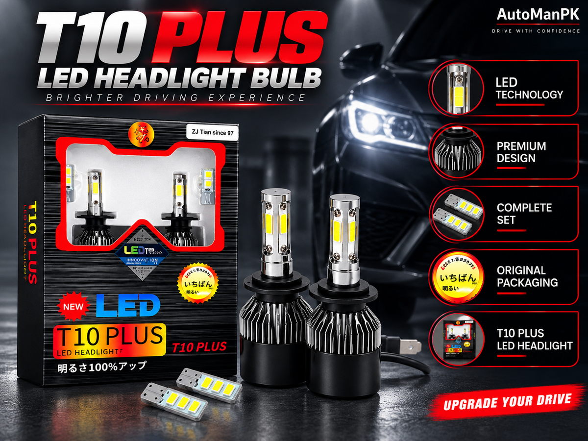 T10 Plus LED Headlight Bulbs in Pakistan | H4, H11, 9005/HB3, 9006/HB4 | Lemon Green H11 Available