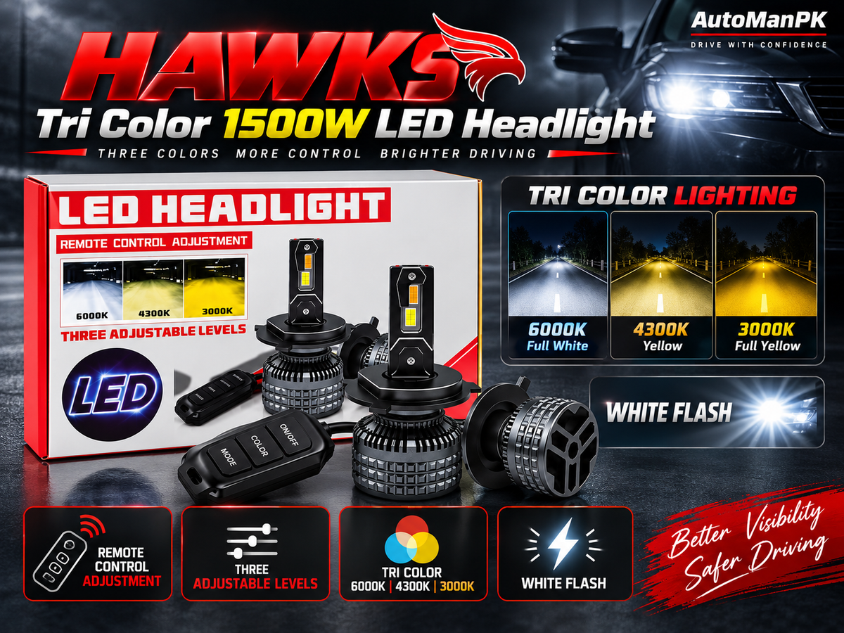 HAWKS 1500W LED Headlight Bulbs with Remote Control | H4 H11 9005/HB3 9006/HB4