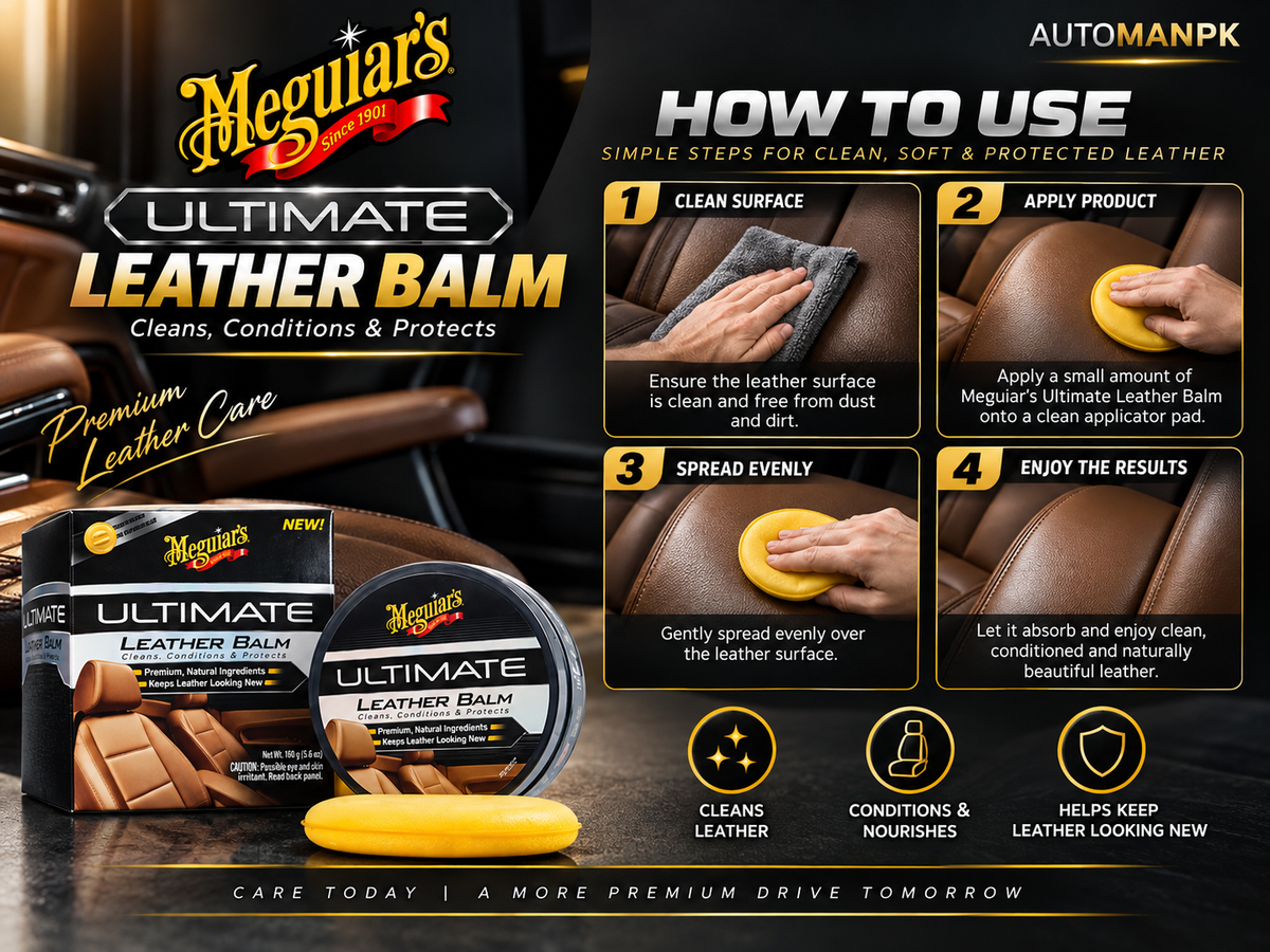 Meguiar’s Ultimate Leather Balm G18905 5.6oz | Leather Cleaner, Conditioner & Protector