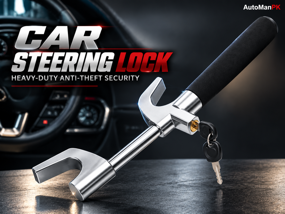 Heavy Duty Car Steering Lock in Pakistan – Anti-Theft Security | AutoManPK