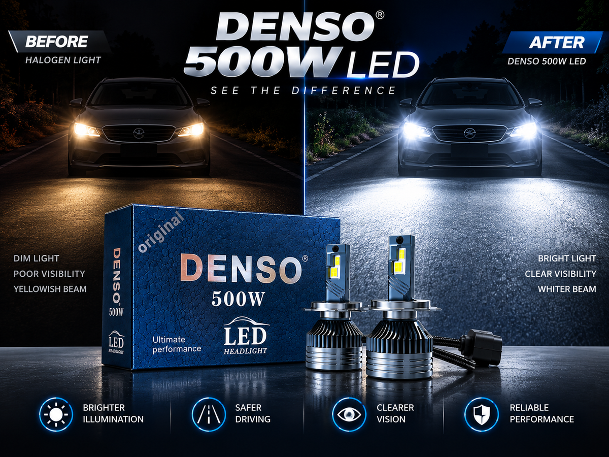 DENSO 500W LED Headlight Bulbs in Pakistan | H4, H11, 9005/HB3, 9006/HB4 LED Conversion Kit