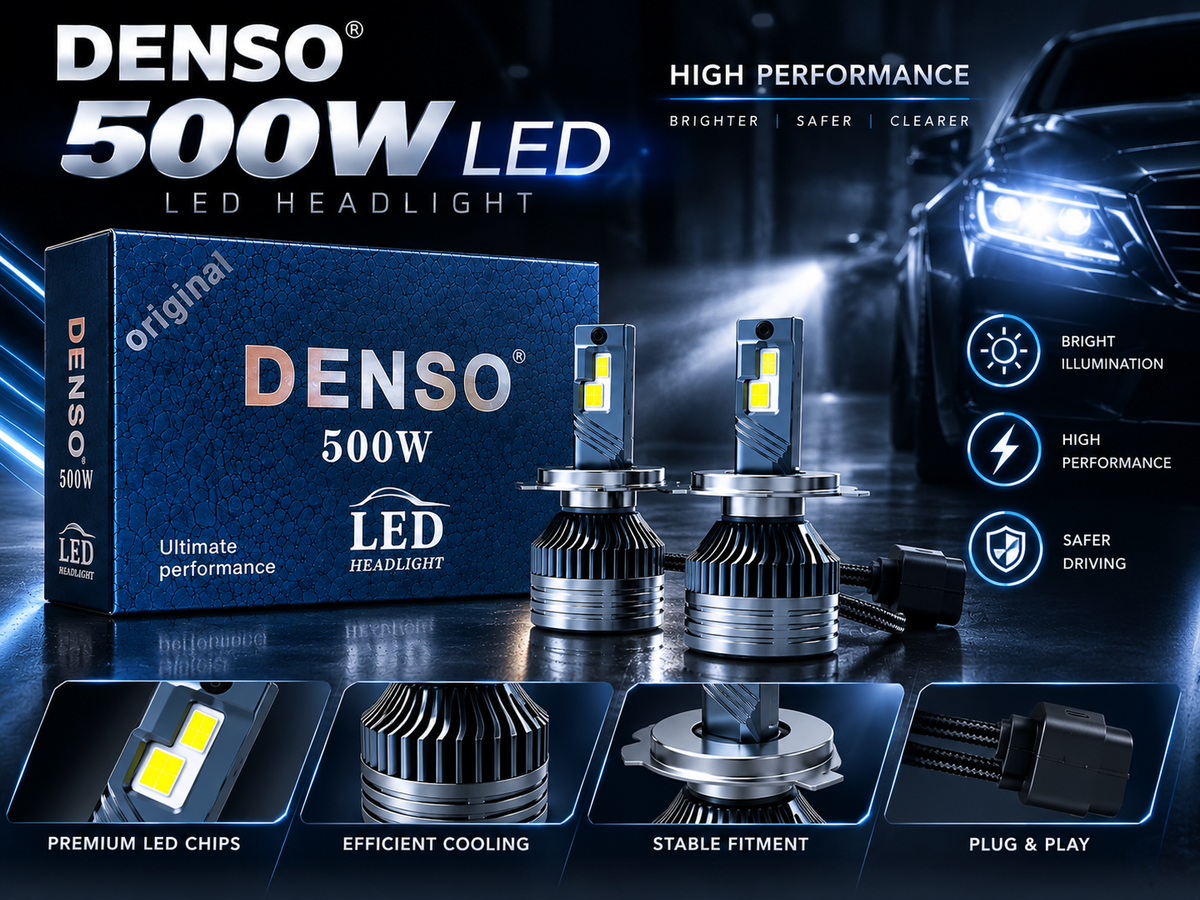 DENSO 500W LED Headlight Bulbs in Pakistan | H4, H11, 9005/HB3, 9006/HB4 LED Conversion Kit